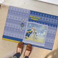 Ukraine Ded Moroz And Snegurochka Christmas Rubber Doormat With Wool Effect Patterns - Wonder Print Shop