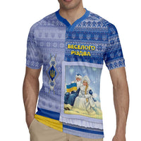 Ukraine Ded Moroz And Snegurochka Christmas Rugby Jersey With Wool Effect Patterns - Wonder Print Shop