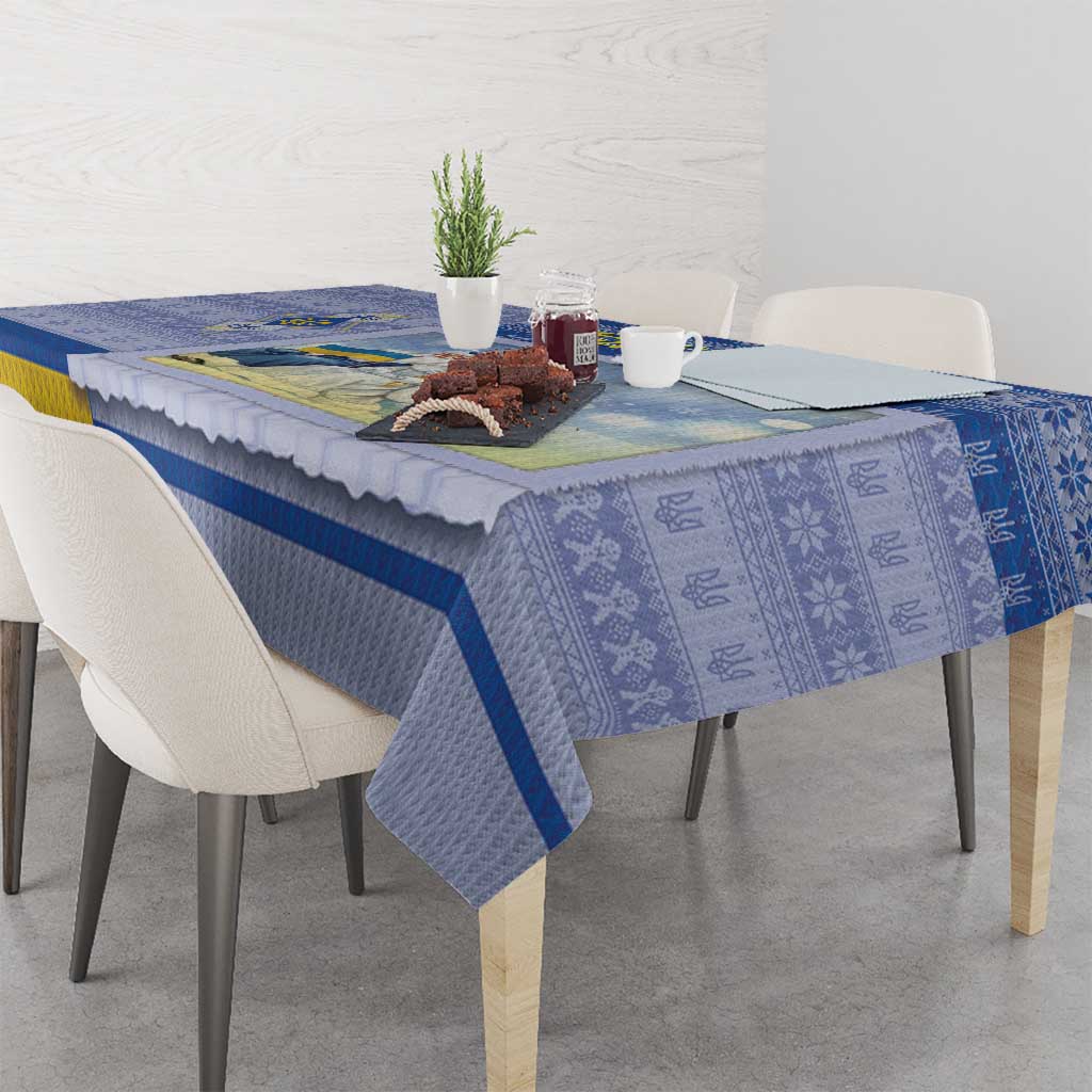 Ukraine Ded Moroz And Snegurochka Christmas Tablecloth With Wool Effect Patterns - Wonder Print Shop
