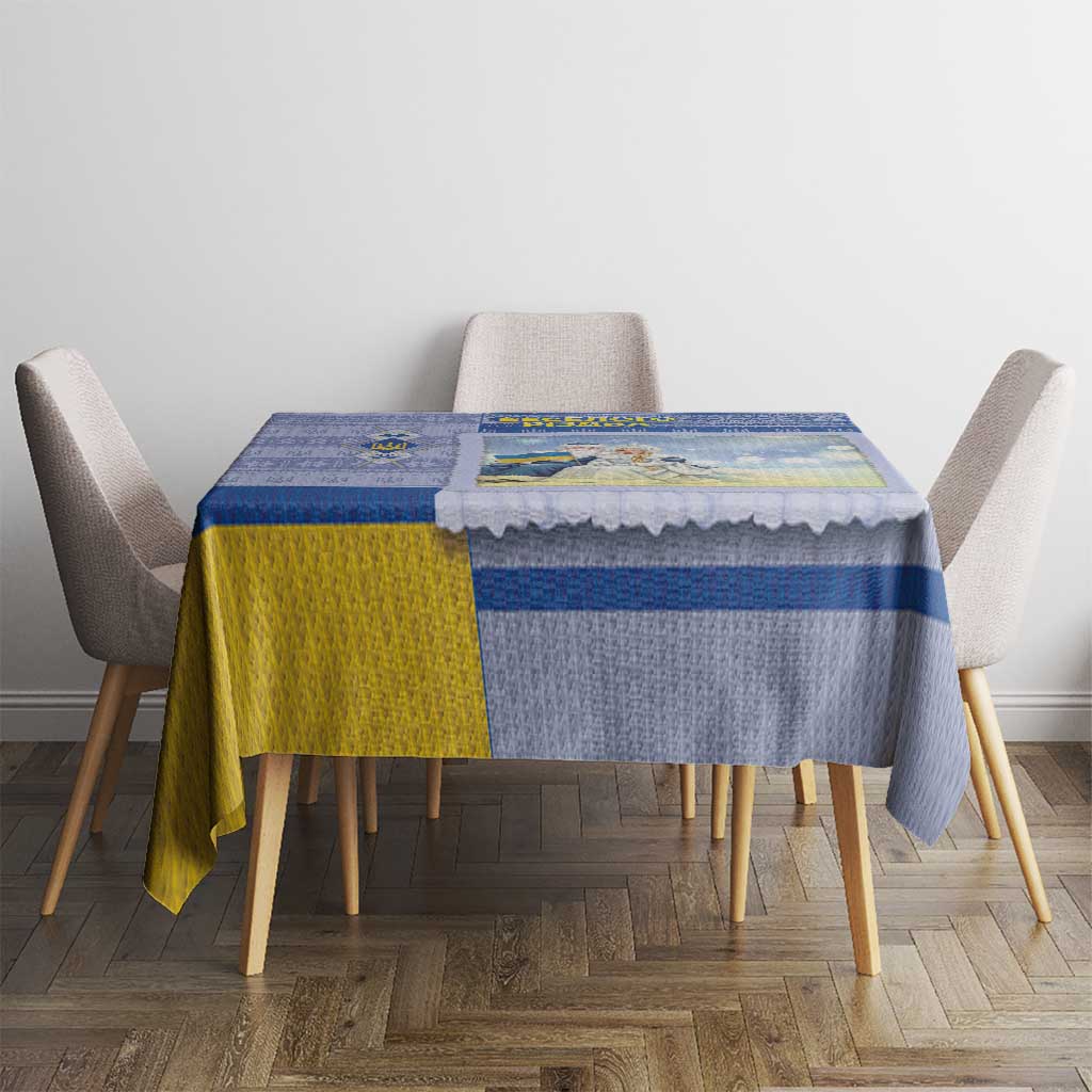 Ukraine Ded Moroz And Snegurochka Christmas Tablecloth With Wool Effect Patterns - Wonder Print Shop