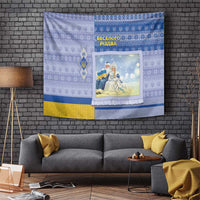 Ukraine Ded Moroz And Snegurochka Christmas Tapestry With Wool Effect Patterns - Wonder Print Shop