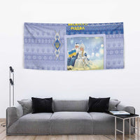 Ukraine Ded Moroz And Snegurochka Christmas Tapestry With Wool Effect Patterns - Wonder Print Shop