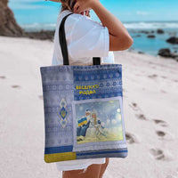 Ukraine Ded Moroz And Snegurochka Christmas Tote Bag With Wool Effect Patterns - Wonder Print Shop