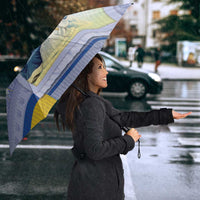 Ukraine Ded Moroz And Snegurochka Christmas Umbrella With Wool Effect Patterns - Wonder Print Shop