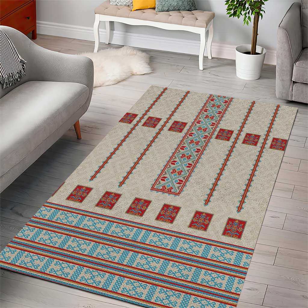 Lithuanian National Costume Area Rug Traditional Folk Pattern - Wonder Print Shop