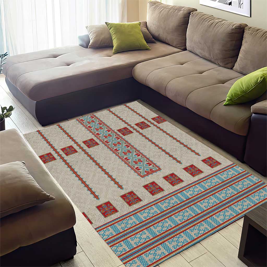 Lithuanian National Costume Area Rug Traditional Folk Pattern - Wonder Print Shop
