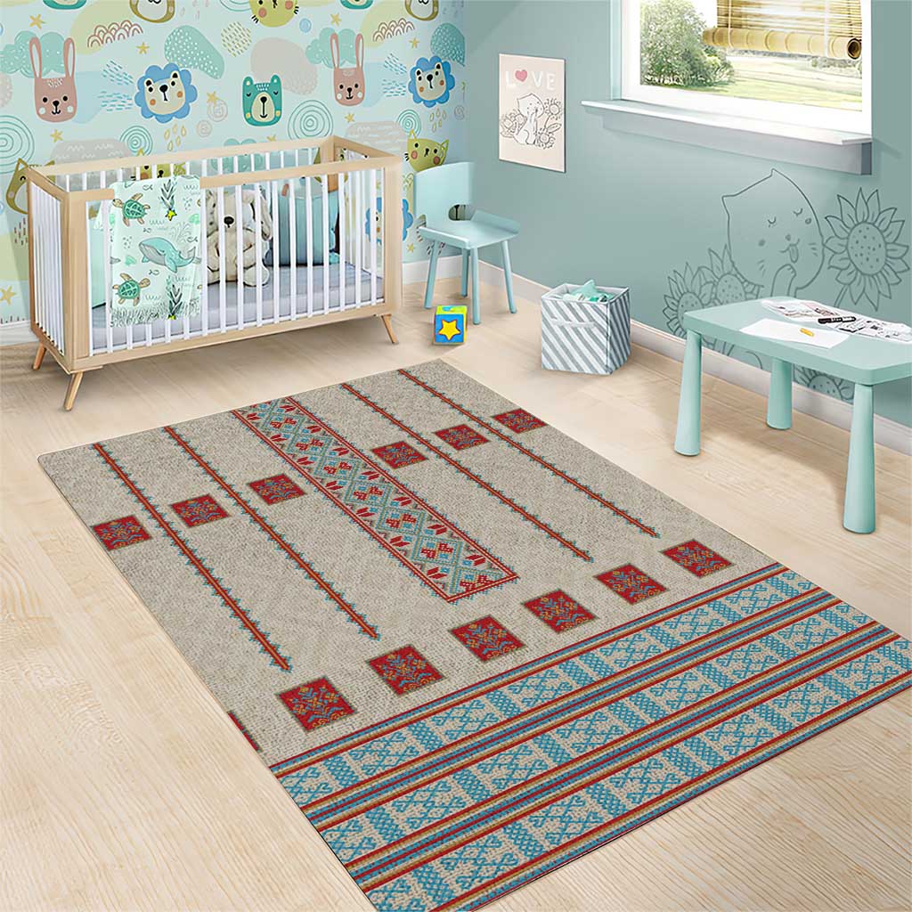 Lithuanian National Costume Area Rug Traditional Folk Pattern - Wonder Print Shop
