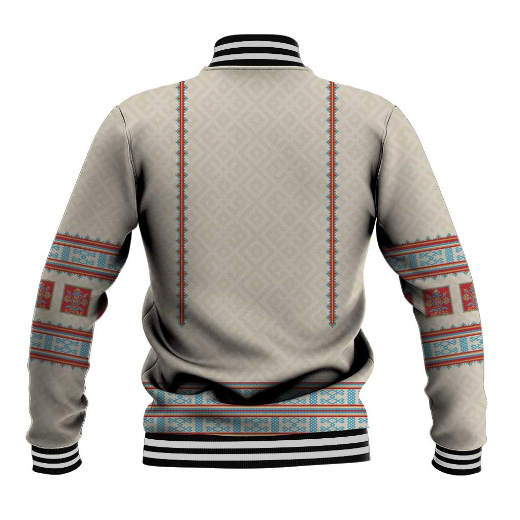 Lithuanian National Costume Baseball Jacket Traditional Folk Pattern - Wonder Print Shop