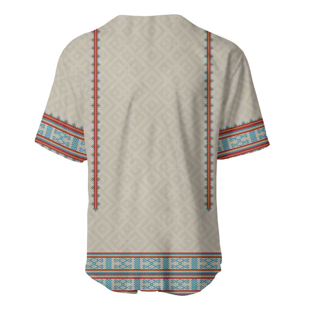 Lithuanian National Costume Baseball Jersey Traditional Folk Pattern - Wonder Print Shop