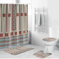 Lithuanian National Costume Bathroom Set Traditional Folk Pattern - Wonder Print Shop