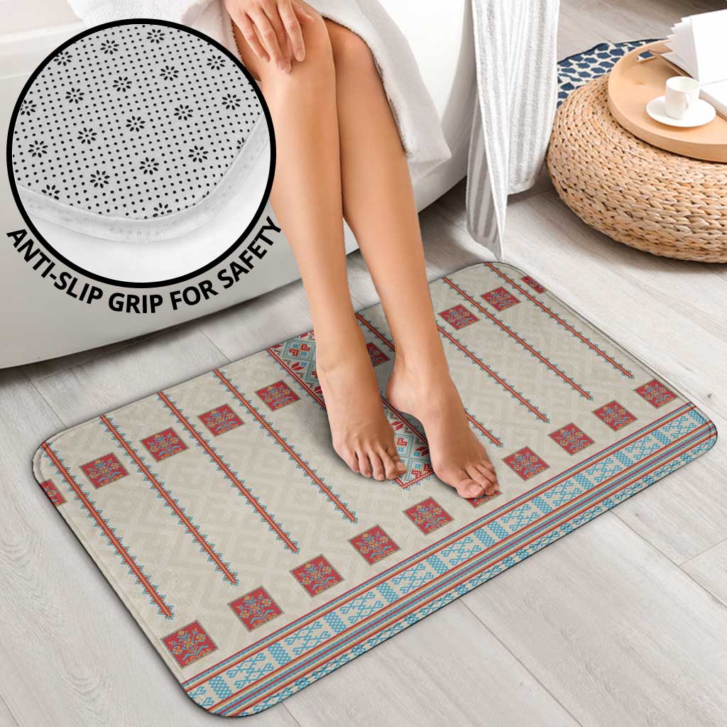 Lithuanian National Costume Bathroom Set Traditional Folk Pattern - Wonder Print Shop