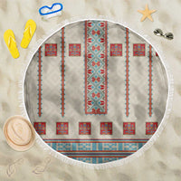 Lithuanian National Costume Beach Blanket Traditional Folk Pattern - Wonder Print Shop