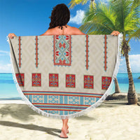 Lithuanian National Costume Beach Blanket Traditional Folk Pattern - Wonder Print Shop