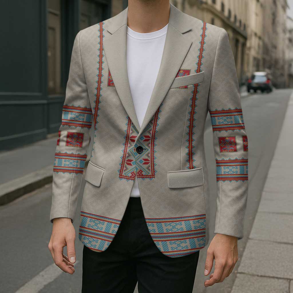 Lithuanian National Costume Blazer Traditional Folk Pattern - Wonder Print Shop