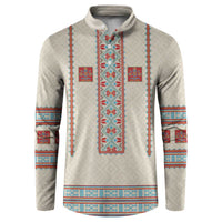 Lithuanian National Costume Button Sweatshirt Traditional Folk Pattern - Wonder Print Shop
