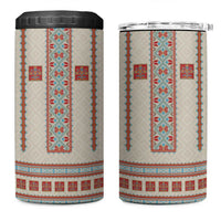 Lithuanian National Costume 4 in 1 Can Cooler Tumbler Traditional Folk Pattern - Wonder Print Shop