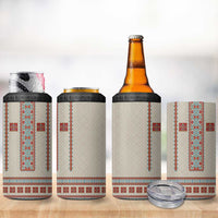 Lithuanian National Costume 4 in 1 Can Cooler Tumbler Traditional Folk Pattern - Wonder Print Shop