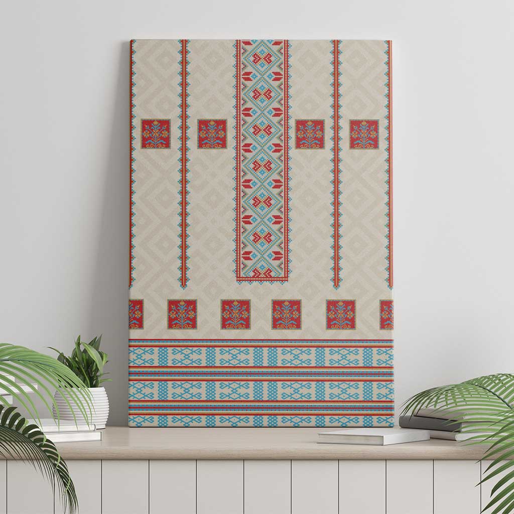 Lithuanian National Costume Canvas Wall Art Traditional Folk Pattern - Wonder Print Shop