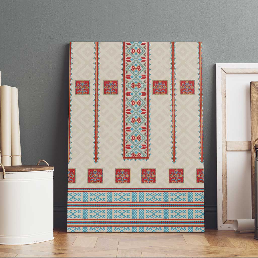 Lithuanian National Costume Canvas Wall Art Traditional Folk Pattern - Wonder Print Shop