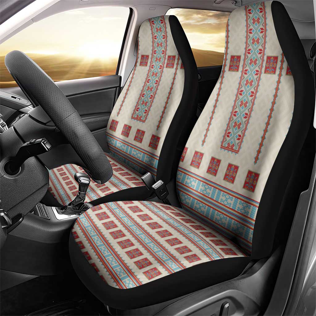 Lithuanian National Costume Car Seat Cover Traditional Folk Pattern - Wonder Print Shop
