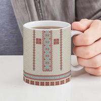 Lithuanian National Costume Ceramic Mug Traditional Folk Pattern - Wonder Print Shop