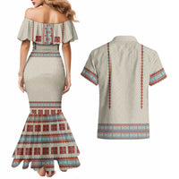 Lithuanian National Costume Couples Matching Mermaid Dress and Hawaiian Shirt Traditional Folk Pattern - Wonder Print Shop