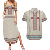 Lithuanian National Costume Couples Matching Summer Maxi Dress and Hawaiian Shirt Traditional Folk Pattern - Wonder Print Shop