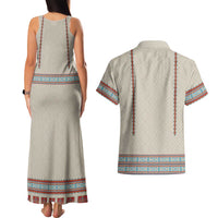 Lithuanian National Costume Couples Matching Tank Maxi Dress and Hawaiian Shirt Traditional Folk Pattern - Wonder Print Shop