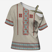 Lithuanian National Costume Cross Shoulder Shirt Traditional Folk Pattern - Wonder Print Shop