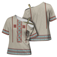 Lithuanian National Costume Cross Shoulder Shirt Traditional Folk Pattern - Wonder Print Shop