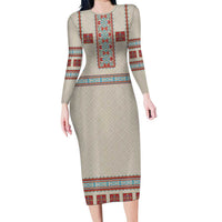 Lithuanian National Costume Family Matching Long Sleeve Bodycon Dress and Hawaiian Shirt Traditional Folk Pattern - Wonder Print Shop