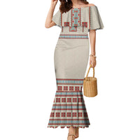 Lithuanian National Costume Family Matching Mermaid Dress and Hawaiian Shirt Traditional Folk Pattern - Wonder Print Shop