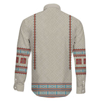 Lithuanian National Costume Family Matching Off The Shoulder Long Sleeve Dress and Hawaiian Shirt Traditional Folk Pattern - Wonder Print Shop
