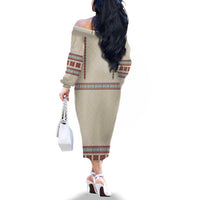 Lithuanian National Costume Family Matching Off The Shoulder Long Sleeve Dress and Hawaiian Shirt Traditional Folk Pattern - Wonder Print Shop