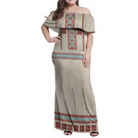 Lithuanian National Costume Family Matching Off Shoulder Maxi Dress and Hawaiian Shirt Traditional Folk Pattern - Wonder Print Shop