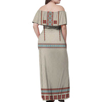 Lithuanian National Costume Family Matching Off Shoulder Maxi Dress and Hawaiian Shirt Traditional Folk Pattern - Wonder Print Shop