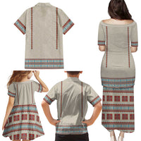 Lithuanian National Costume Family Matching Puletasi and Hawaiian Shirt Traditional Folk Pattern - Wonder Print Shop