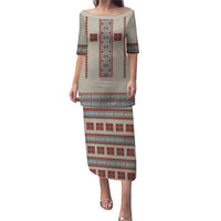 Lithuanian National Costume Family Matching Puletasi and Hawaiian Shirt Traditional Folk Pattern - Wonder Print Shop