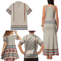 Lithuanian National Costume Family Matching Tank Maxi Dress and Hawaiian Shirt Traditional Folk Pattern - Wonder Print Shop