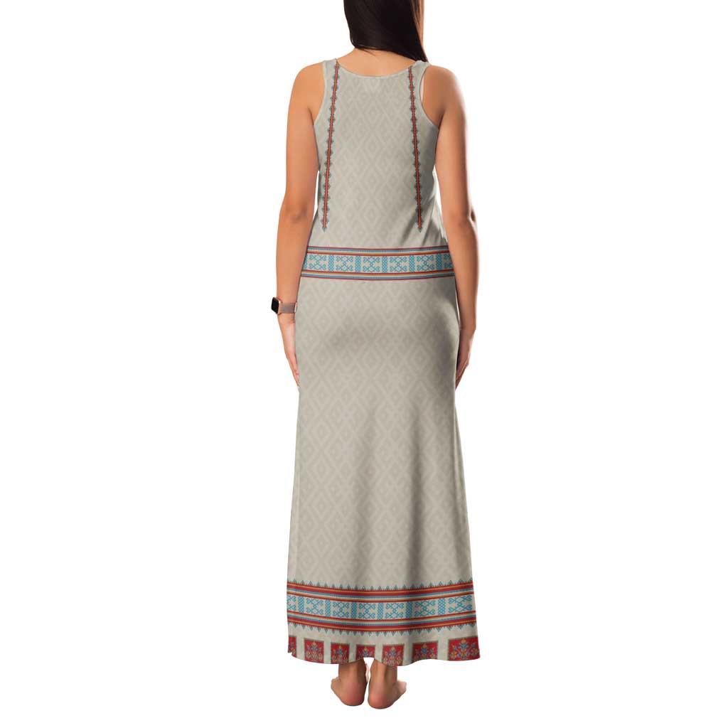 Lithuanian National Costume Family Matching Tank Maxi Dress and Hawaiian Shirt Traditional Folk Pattern - Wonder Print Shop