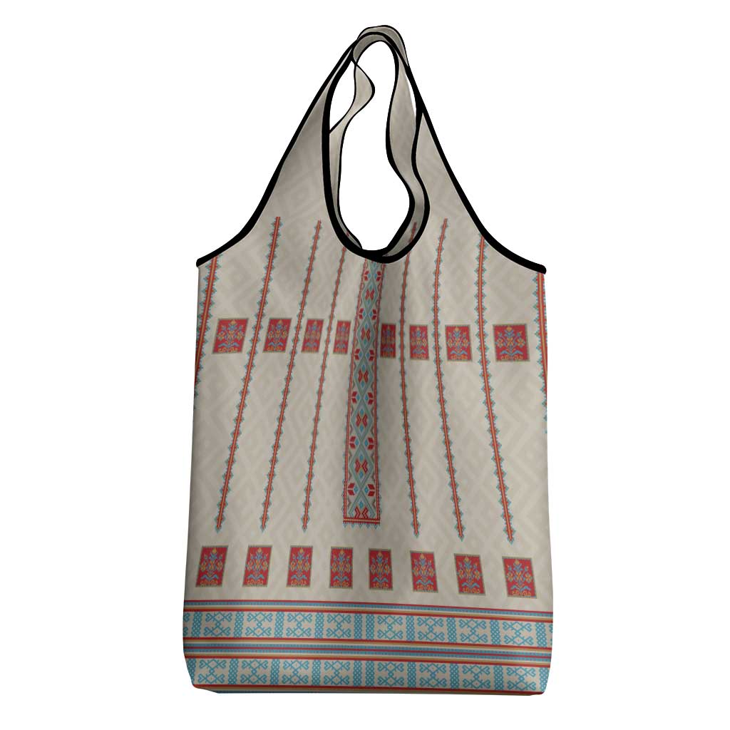 Lithuanian National Costume Grocery Bag Traditional Folk Pattern - Wonder Print Shop