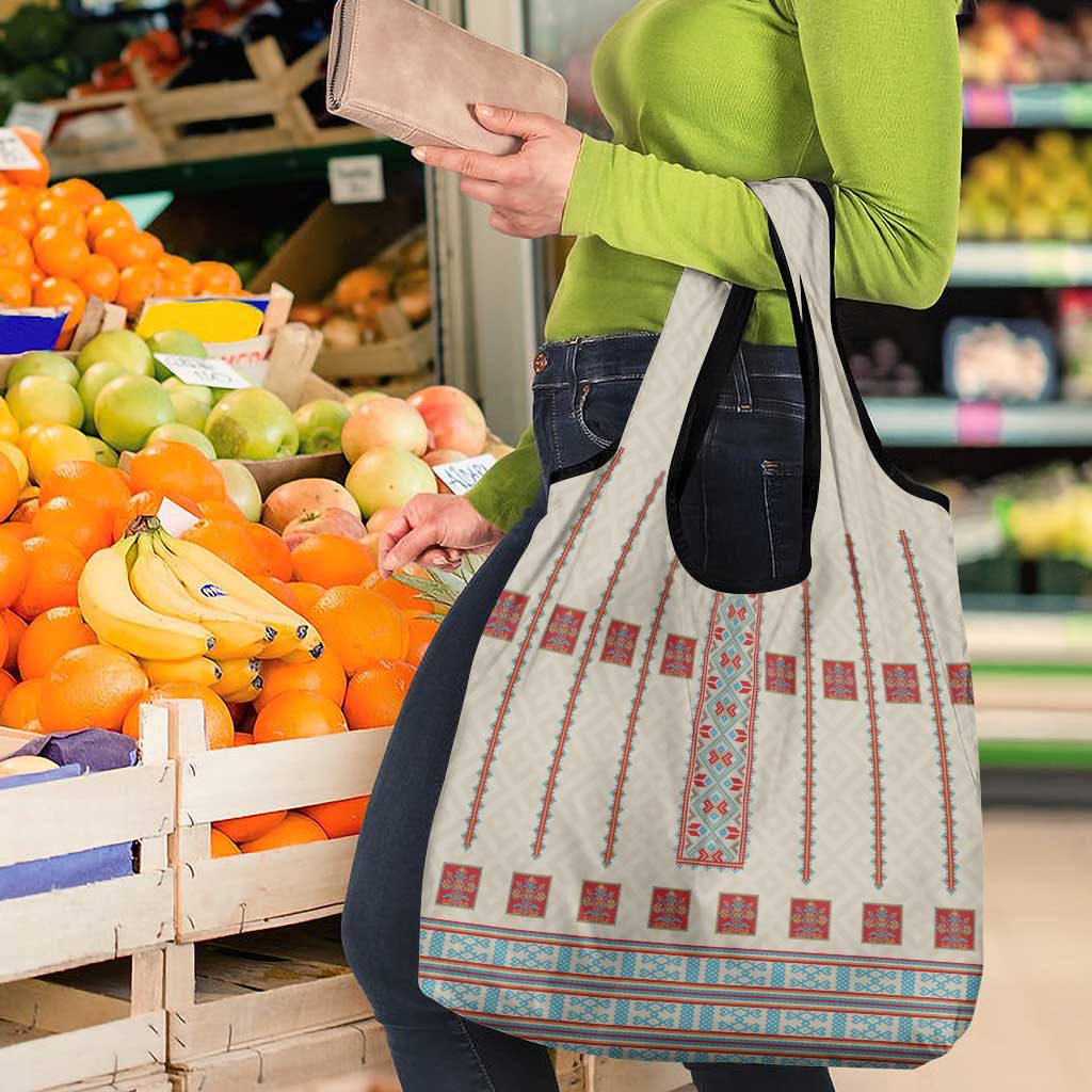 Lithuanian National Costume Grocery Bag Traditional Folk Pattern - Wonder Print Shop