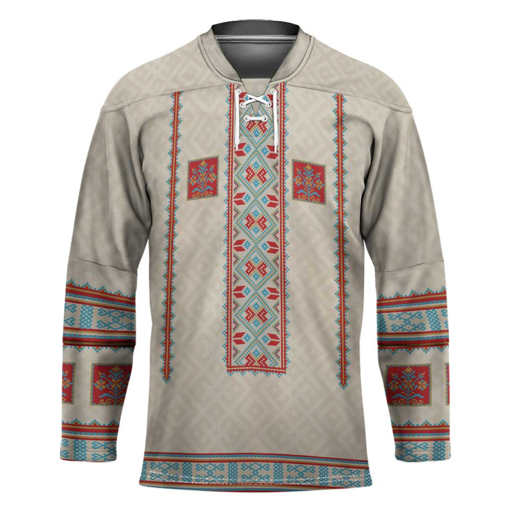 Lithuanian National Costume Hockey Jersey Traditional Folk Pattern - Wonder Print Shop