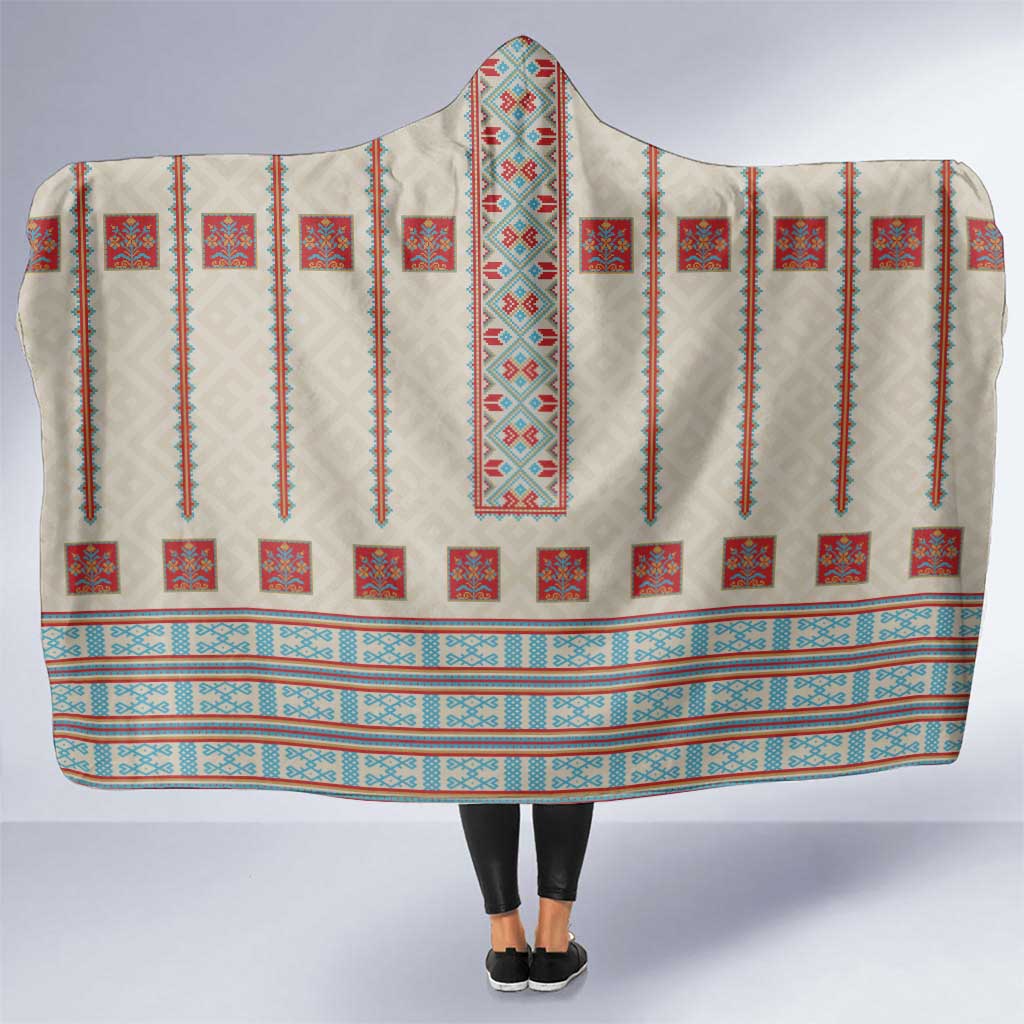 Lithuanian National Costume Hooded Blanket Traditional Folk Pattern - Wonder Print Shop