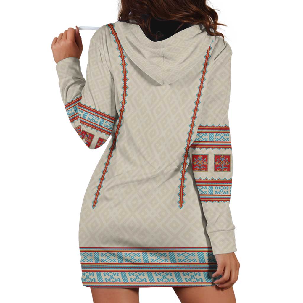 Lithuanian National Costume Hoodie Dress Traditional Folk Pattern - Wonder Print Shop
