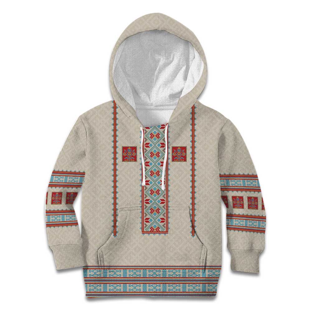 Lithuanian National Costume Kid Hoodie Traditional Folk Pattern - Wonder Print Shop