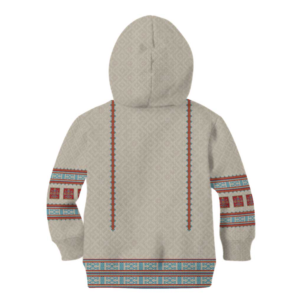 Lithuanian National Costume Kid Hoodie Traditional Folk Pattern - Wonder Print Shop