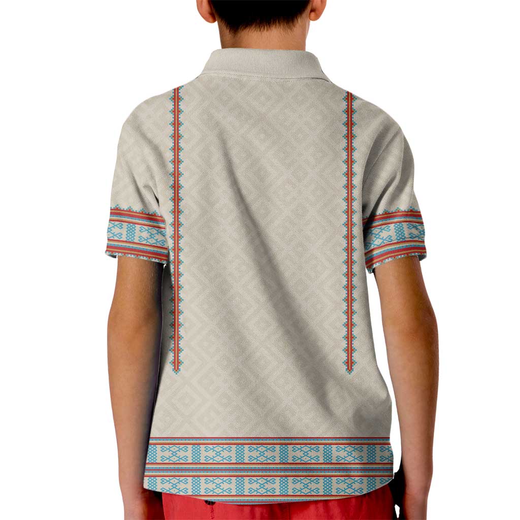 Lithuanian National Costume Kid Polo Shirt Traditional Folk Pattern - Wonder Print Shop