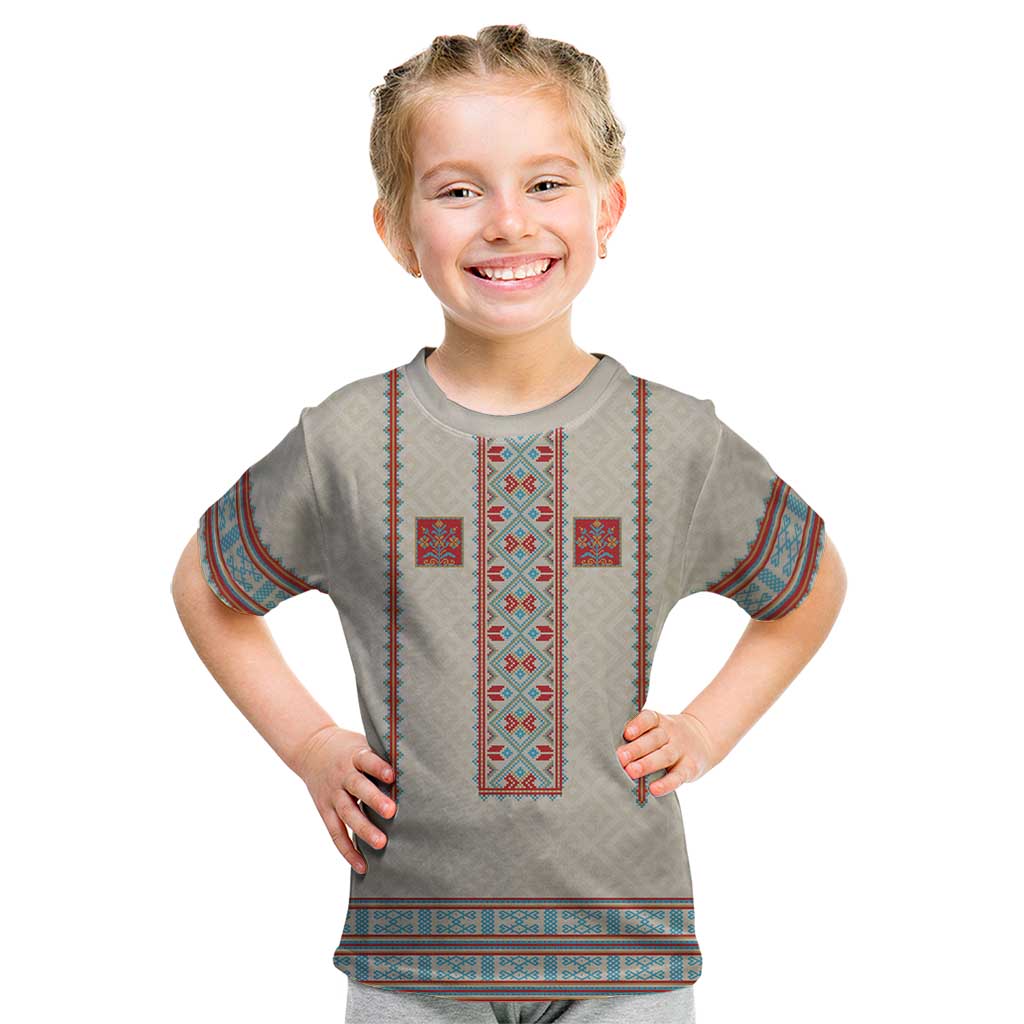 Lithuanian National Costume Kid T Shirt Traditional Folk Pattern - Wonder Print Shop