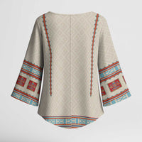 Lithuanian National Costume Kimono Sleeve Blouse Traditional Folk Pattern - Wonder Print Shop